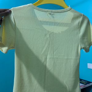 Ribbed Top Yellow Casual