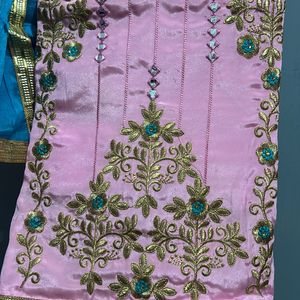 Beautiful Embroidery Pink Suit With Duppta