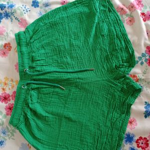 Parrot Green Colour Shorts For Women's