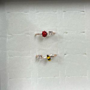 Ladybug And Bee Ring