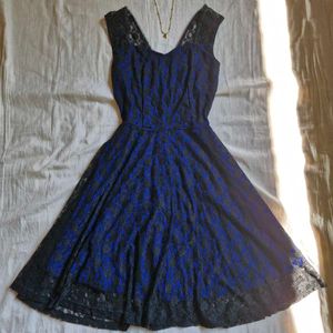 Y2k Gothic Lace Blue Dress Midi Pinterest Coquette