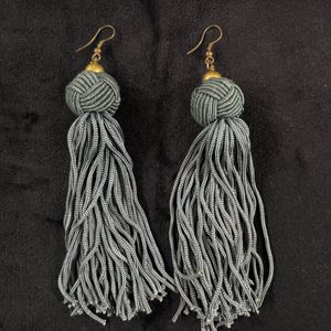 Gray Fringe Earrings