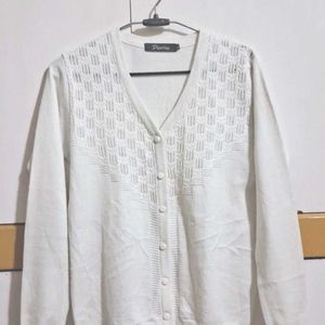 Off White Cottagecore Cardigan