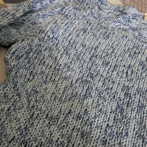 Blue Handwoven Crop Sweater