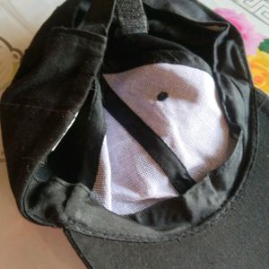 Plain Black Cap For Men