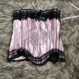 Pink Dark Coquette Lace Detail Corset