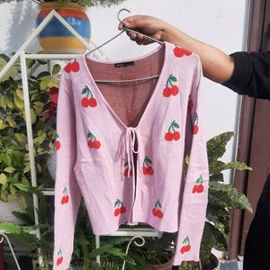 NIKKA K Pink Heart Cardigan