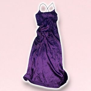 Purple satin Maxi dress