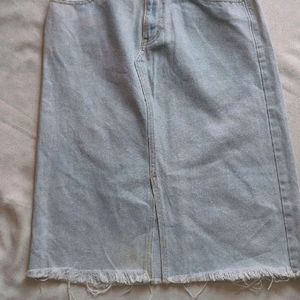 Knees Length Denim Skirt