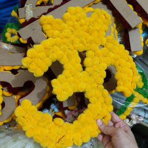 Yellow OM MDF Pooja Mandir Banner