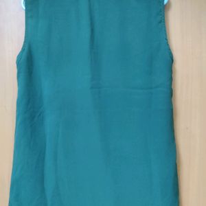 Sea Green Sleeveless Formal Shirt