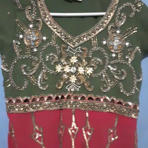 Beautiful Cut Work Sequence Zardosi Kurtha