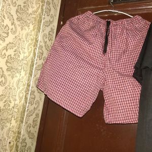 Men T Shirt  Black + Cotton Check Nikkers Shorts