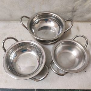 Set Of 3 Handis With Lids