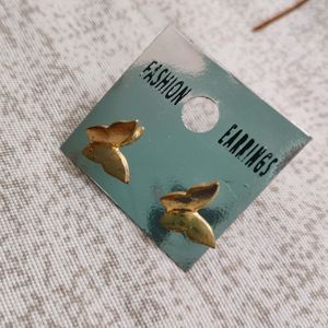 Trendy Golden Butterfly Party Studs