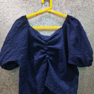 A Navyblue Crop Top Perfect For Casual Outing