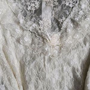 White Lace Victoria Era Inspired Vintage Top