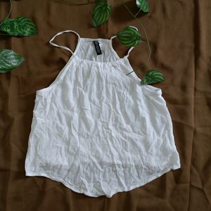 Branded White Crop Top.