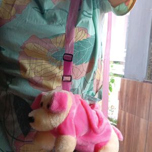 Cute Furry Doggy Sling Bag