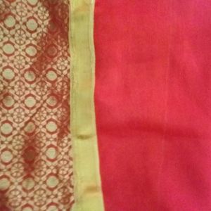 Beautiful Red Colour bordedesign  Saree