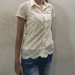 Cream shirt Top