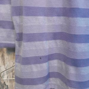 Lavender Color Stripes With 3/4th Sleeves