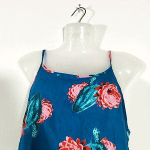 Back Open Floral Printed Top