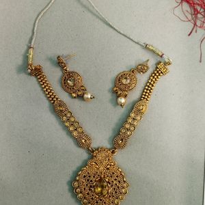 COPPER COLOURED NECKSET & EARING SET