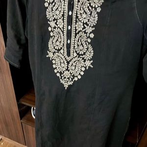 Embroidered black westside kurta