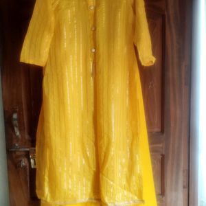 Pretty Yellow Kurta Palazzo set For Girls And Wome