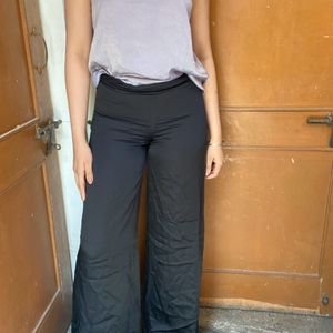 Black Satin Trousers Size S