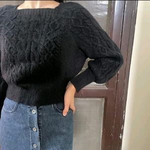 Square Neck Thicken Knit Sweater 🎀