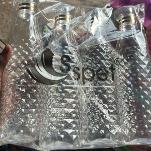 Transparent Crystal Clear Water Bottle Fridge 4pcs