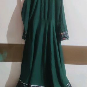 New Plain Dark Green Border Gown.....