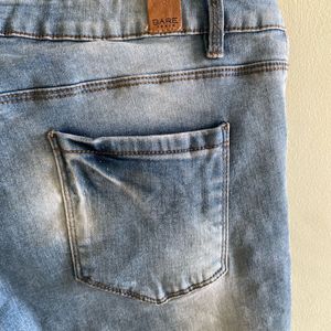 Slim Fit Washed Light Blue Jeans