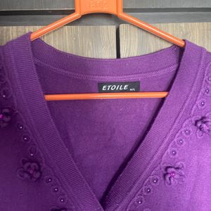 Beautiful Purple V Neck sweater