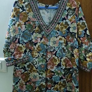 Multi Floral Kurta And Pant Set