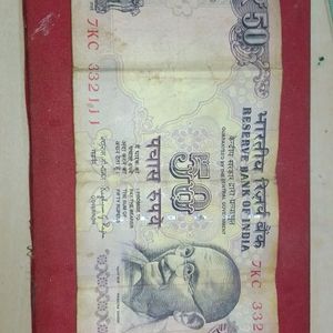 Very Fancy Number Note 50 Rupees Old