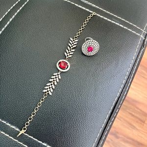 Red Ring And Bracelet Combo