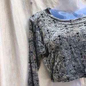 CUTE GREY VELVET TOP