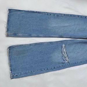 H&M Ripped Wide Leg Jeans