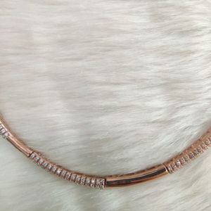 92.5 Sterling Silver Rose Gold Choker WTh Hallmark