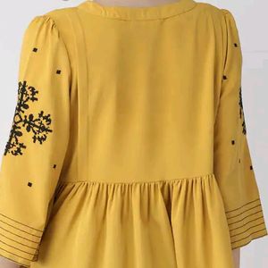 Yellow Embroidered Top