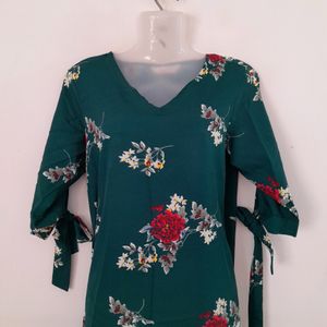 Green Floral Printed Dress (Women's)