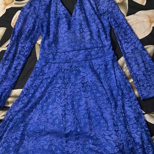 Blue Lace Mini  Dress