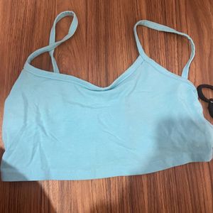 cutest blue crop tank top h&m