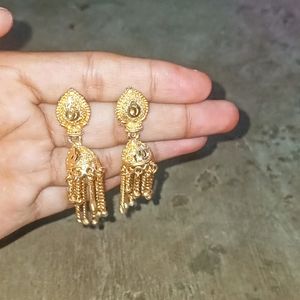 Golden Jhumka Earrings