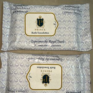 Combo Of Prince Bath Towelettes Wet Wipes