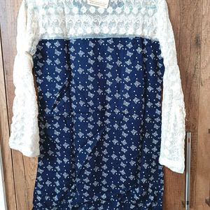 Rayon Overall Printed Laced Top