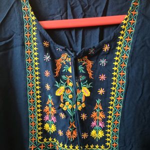 Embroidered Rayon Short Kurti Tops